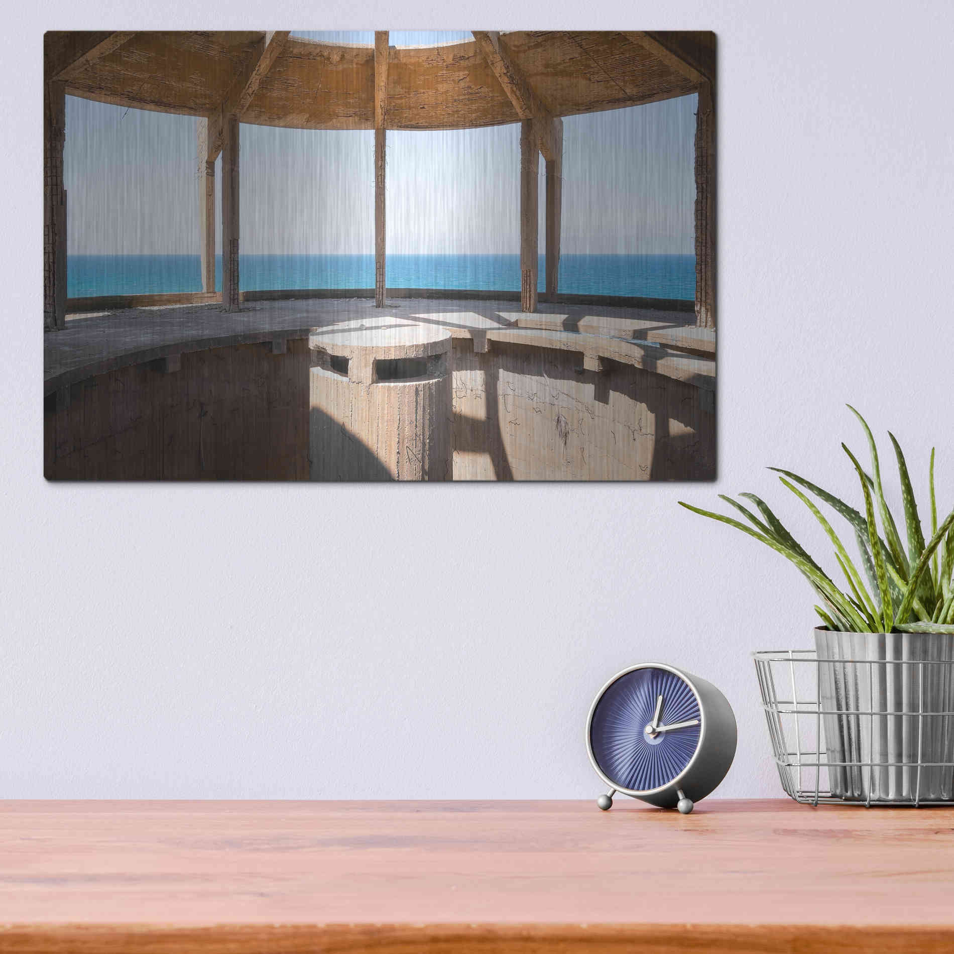 Luxe Metal Art 'Concrete Aquarium' by Roman Robroek Metal Wall Art,16x12