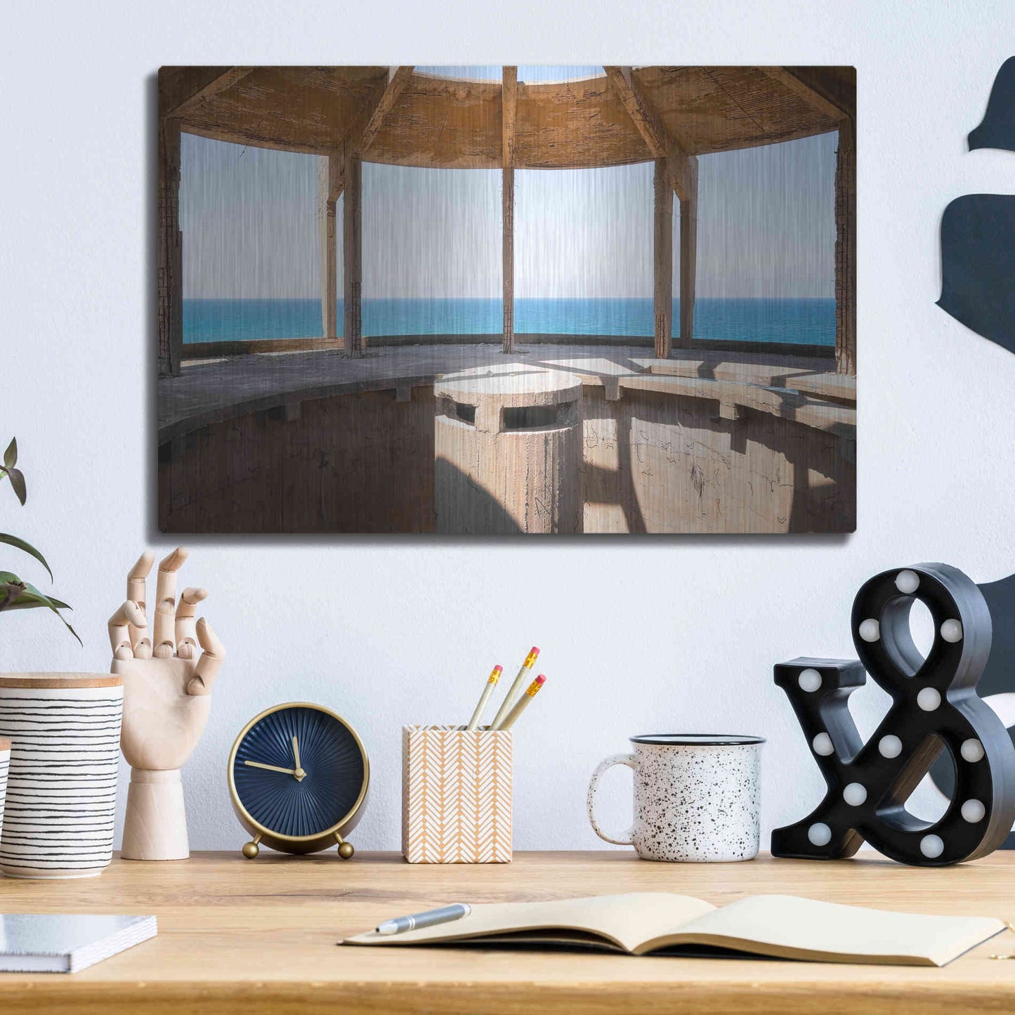 Luxe Metal Art 'Concrete Aquarium' by Roman Robroek Metal Wall Art,16x12