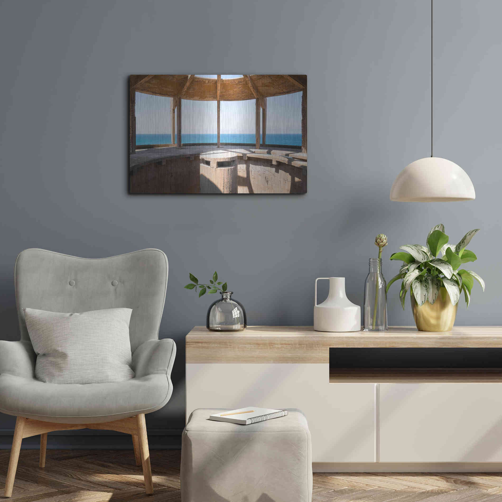 Luxe Metal Art 'Concrete Aquarium' by Roman Robroek Metal Wall Art,24x16