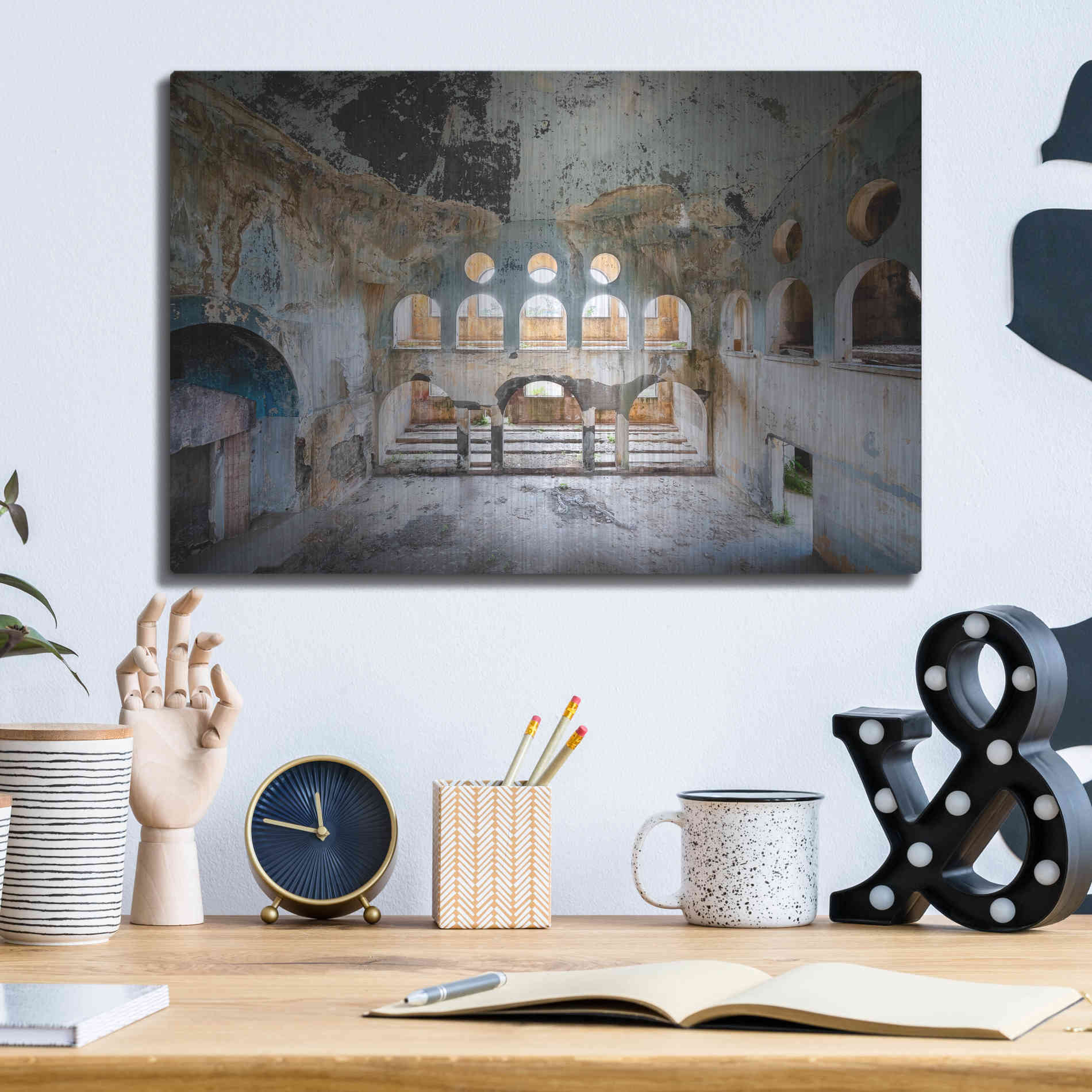 Luxe Metal Art 'Lebanese Synagogue' by Roman Robroek Metal Wall Art,16x12