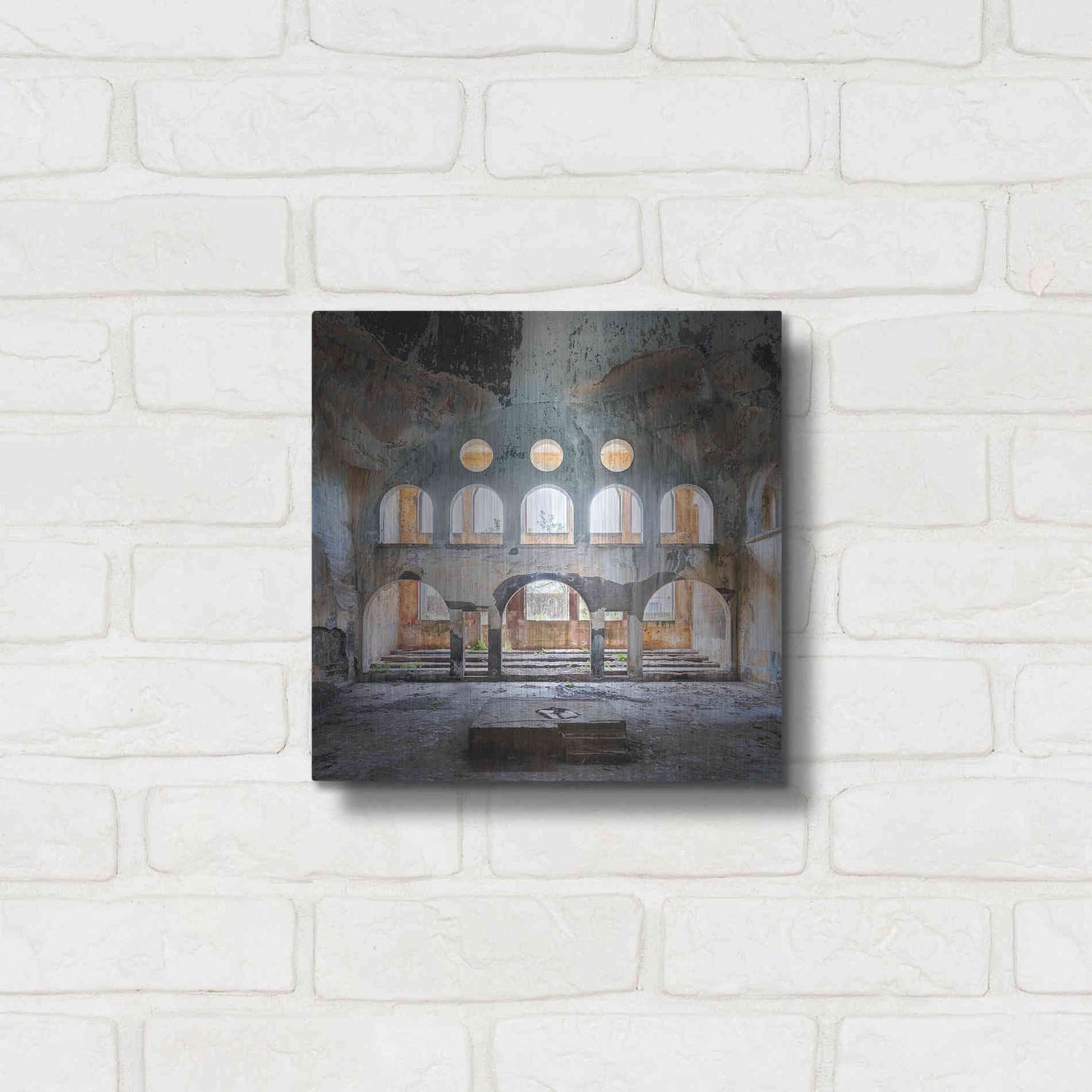 Luxe Metal Art 'Abandoned Synagogue' by Roman Robroek Metal Wall Art,12x12
