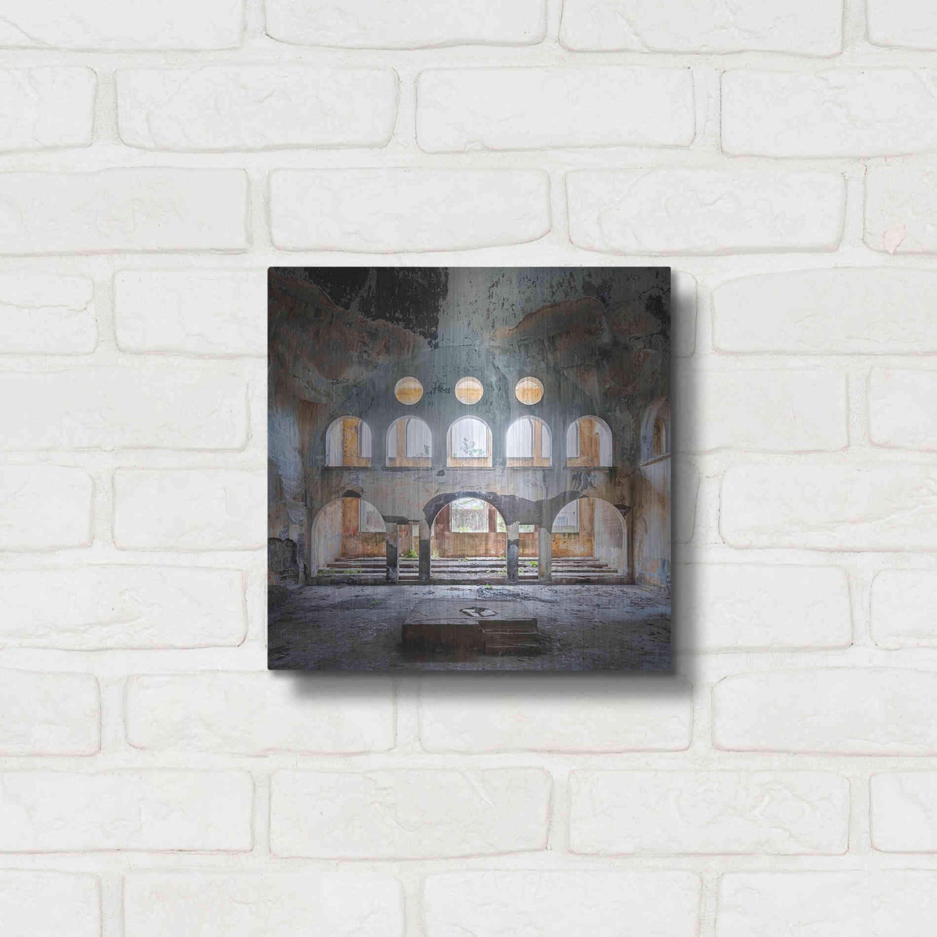 Luxe Metal Art 'Abandoned Synagogue' by Roman Robroek Metal Wall Art,12x12