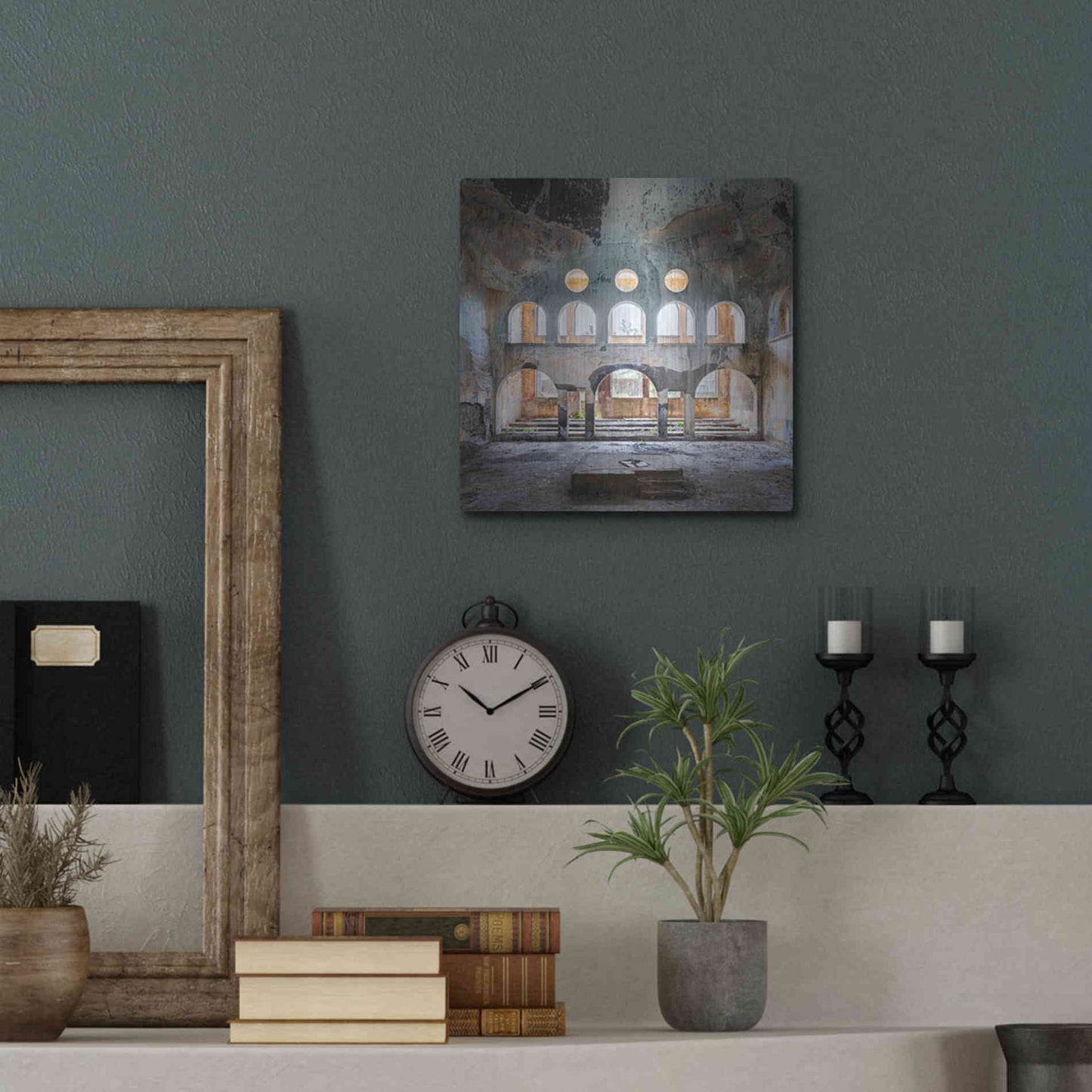 Luxe Metal Art 'Abandoned Synagogue' by Roman Robroek Metal Wall Art,12x12