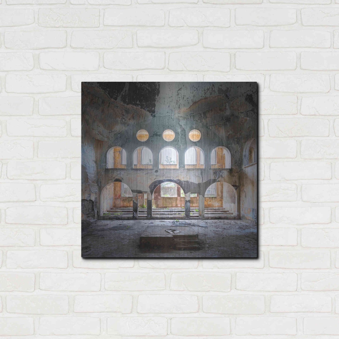 Luxe Metal Art 'Abandoned Synagogue' by Roman Robroek Metal Wall Art,24x24