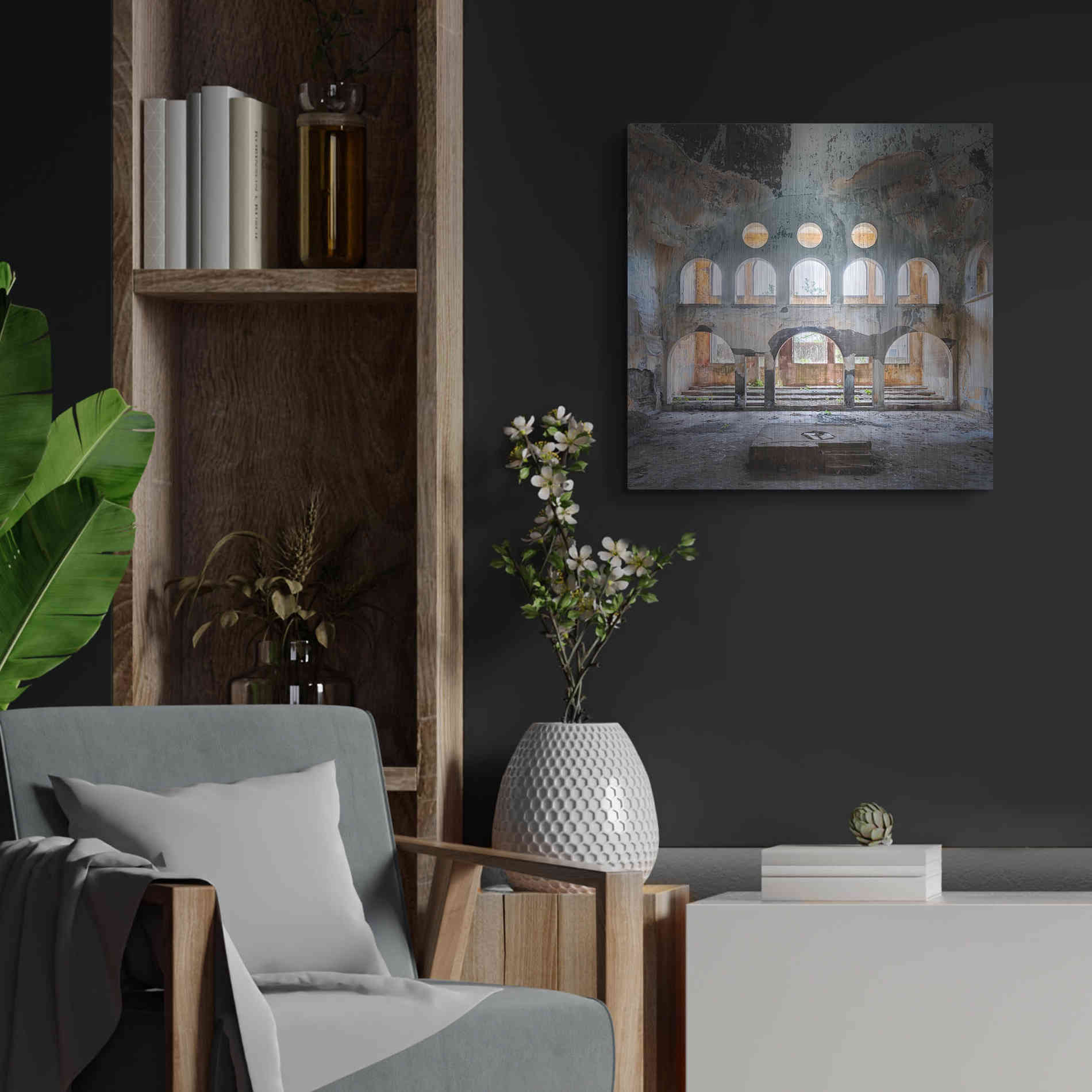 Luxe Metal Art 'Abandoned Synagogue' by Roman Robroek Metal Wall Art,24x24