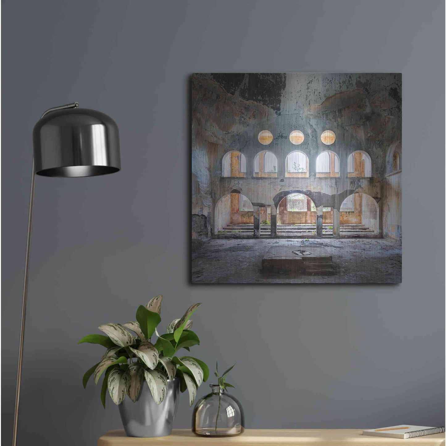 Luxe Metal Art 'Abandoned Synagogue' by Roman Robroek Metal Wall Art,24x24