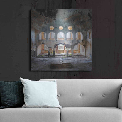Luxe Metal Art 'Abandoned Synagogue' by Roman Robroek Metal Wall Art,36x36
