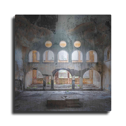 Luxe Metal Art 'Abandoned Synagogue' by Roman Robroek Metal Wall Art