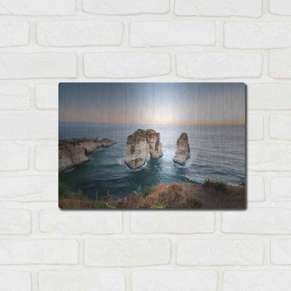 Luxe Metal Art 'Pigeon Rocks' by Roman Robroek Metal Wall Art,16x12