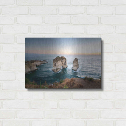 Luxe Metal Art 'Pigeon Rocks' by Roman Robroek Metal Wall Art,24x16