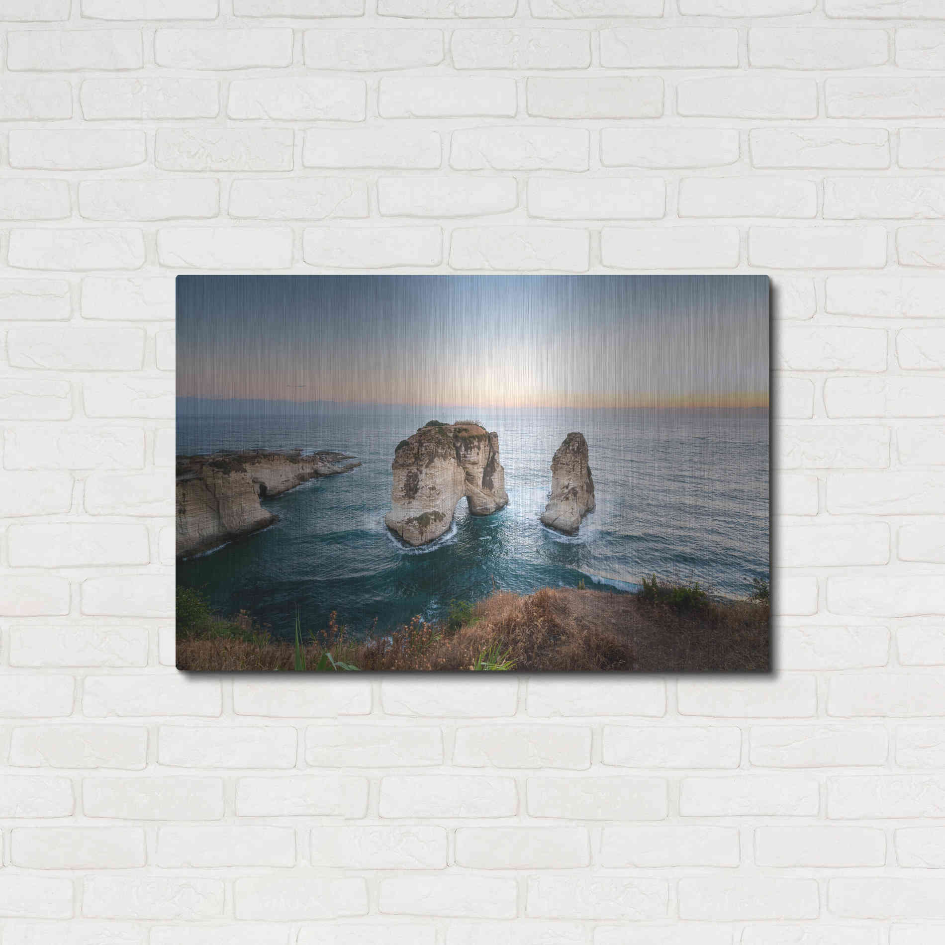 Luxe Metal Art 'Pigeon Rocks' by Roman Robroek Metal Wall Art,36x24