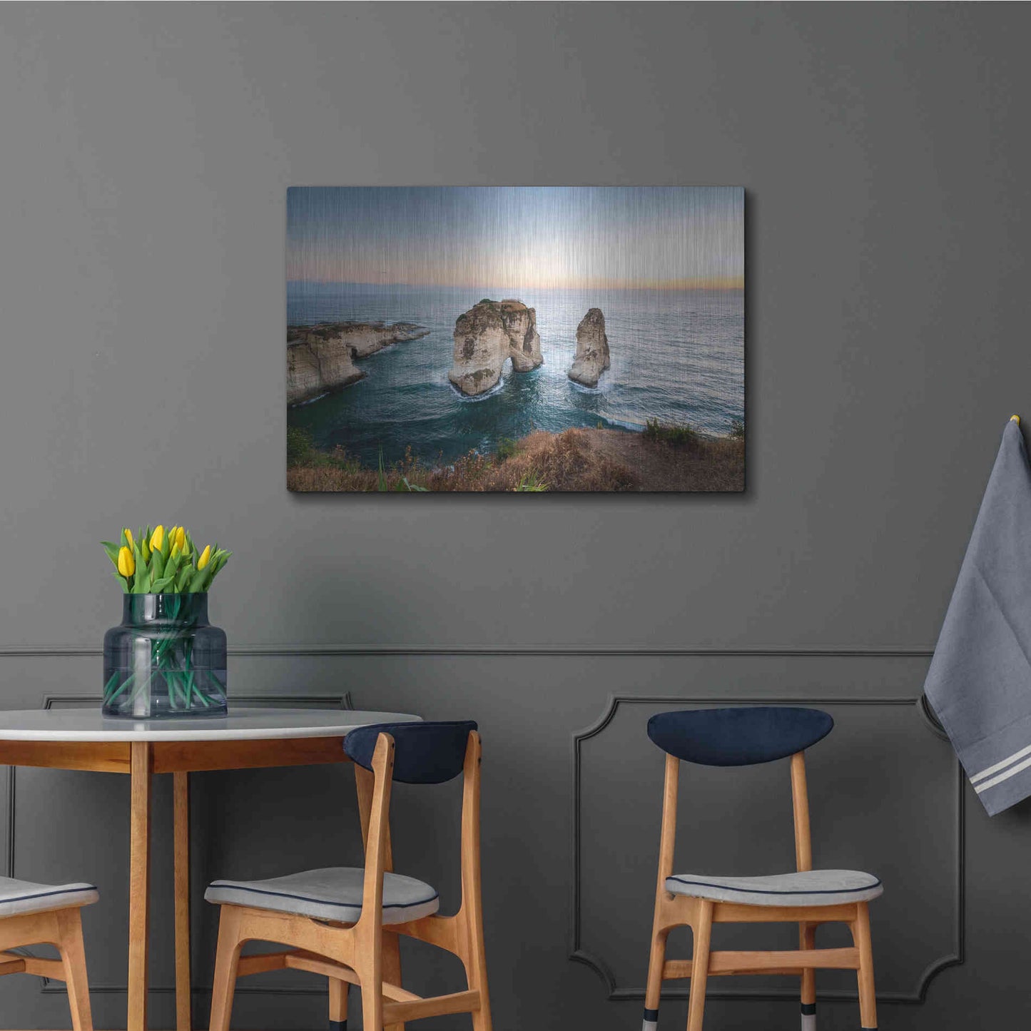 Luxe Metal Art 'Pigeon Rocks' by Roman Robroek Metal Wall Art,36x24