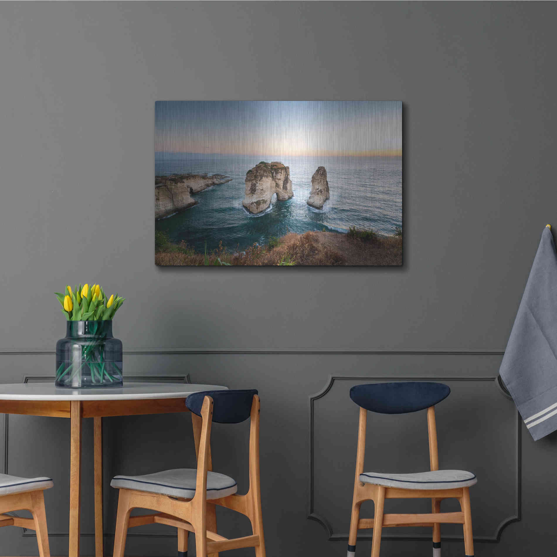 Luxe Metal Art 'Pigeon Rocks' by Roman Robroek Metal Wall Art,36x24