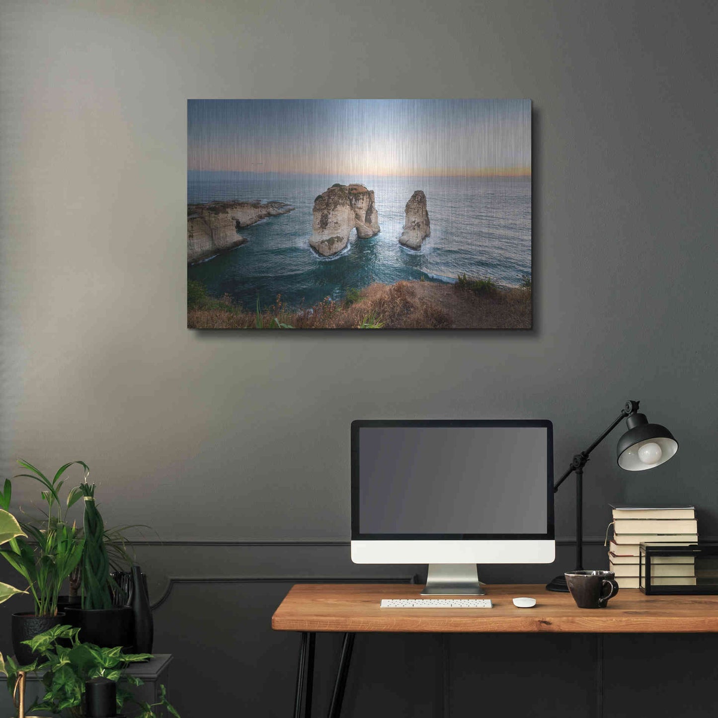 Luxe Metal Art 'Pigeon Rocks' by Roman Robroek Metal Wall Art,36x24