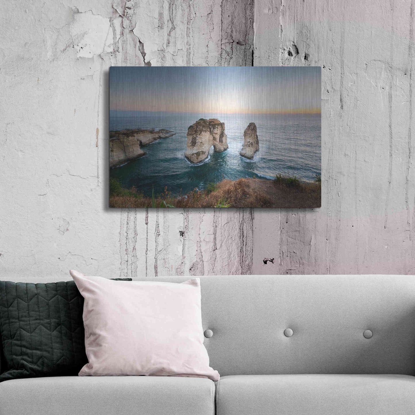 Luxe Metal Art 'Pigeon Rocks' by Roman Robroek Metal Wall Art,36x24