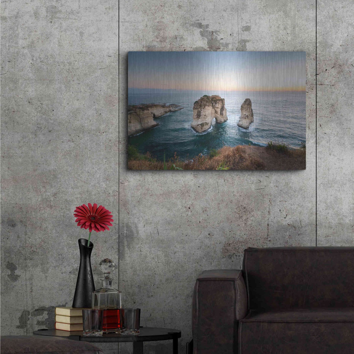 Luxe Metal Art 'Pigeon Rocks' by Roman Robroek Metal Wall Art,36x24