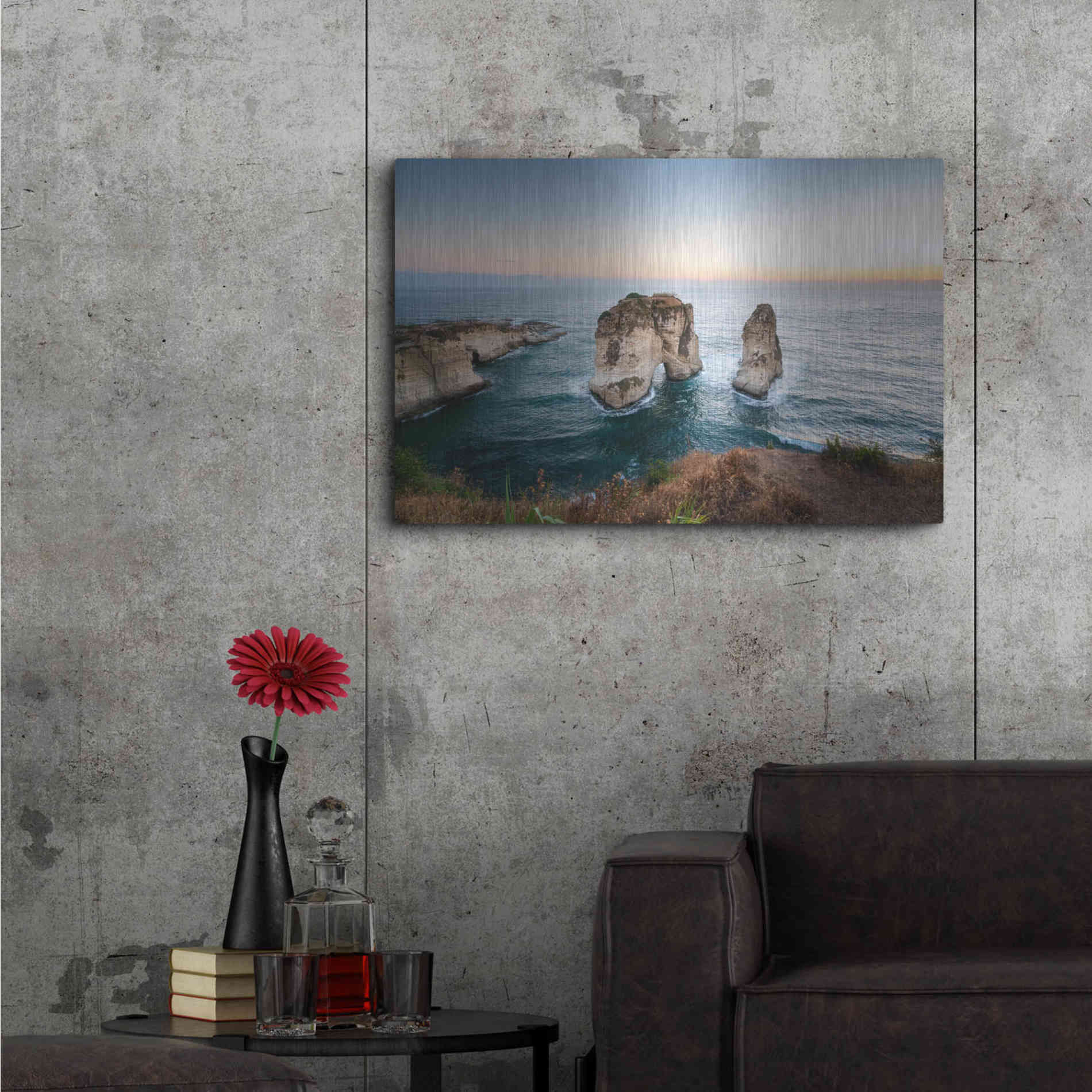Luxe Metal Art 'Pigeon Rocks' by Roman Robroek Metal Wall Art,36x24