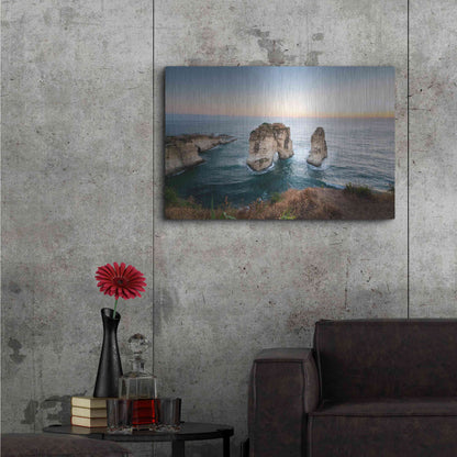 Luxe Metal Art 'Pigeon Rocks' by Roman Robroek Metal Wall Art,36x24
