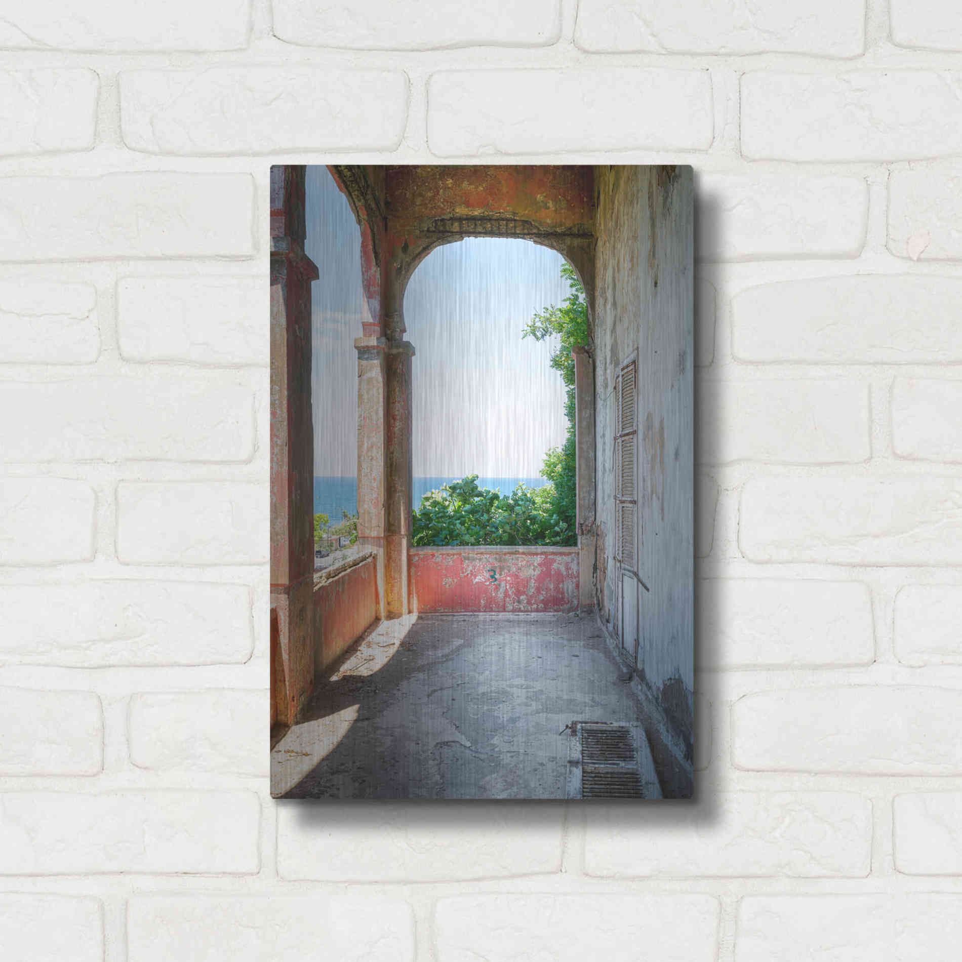 Luxe Metal Art 'Rose Balcony' by Roman Robroek Metal Wall Art,12x16