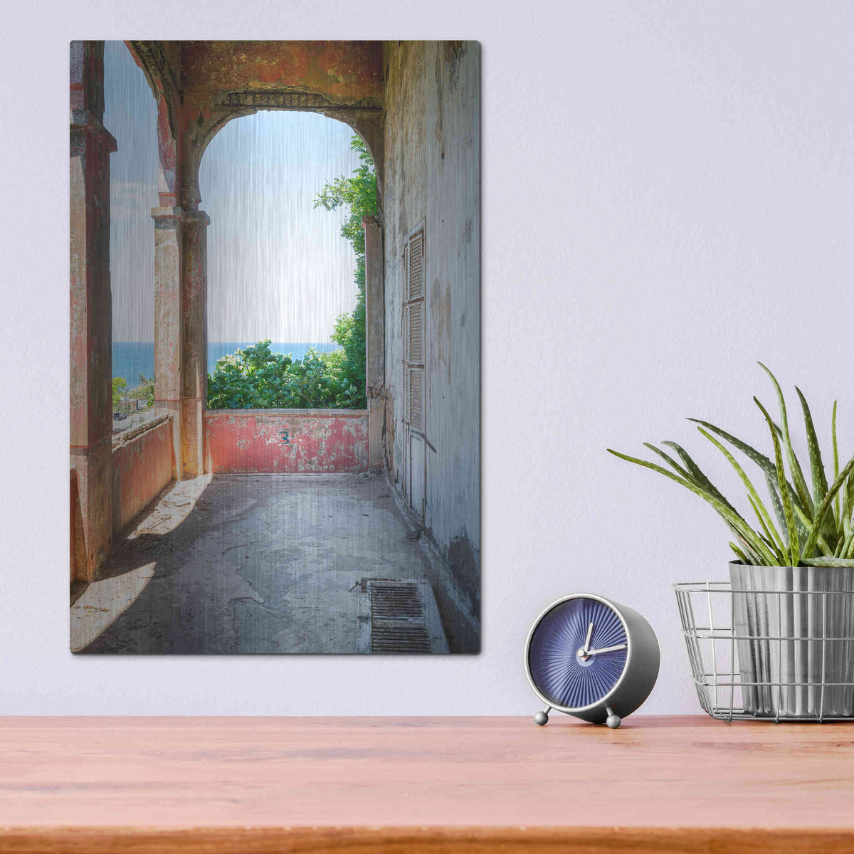 Luxe Metal Art 'Rose Balcony' by Roman Robroek Metal Wall Art,12x16