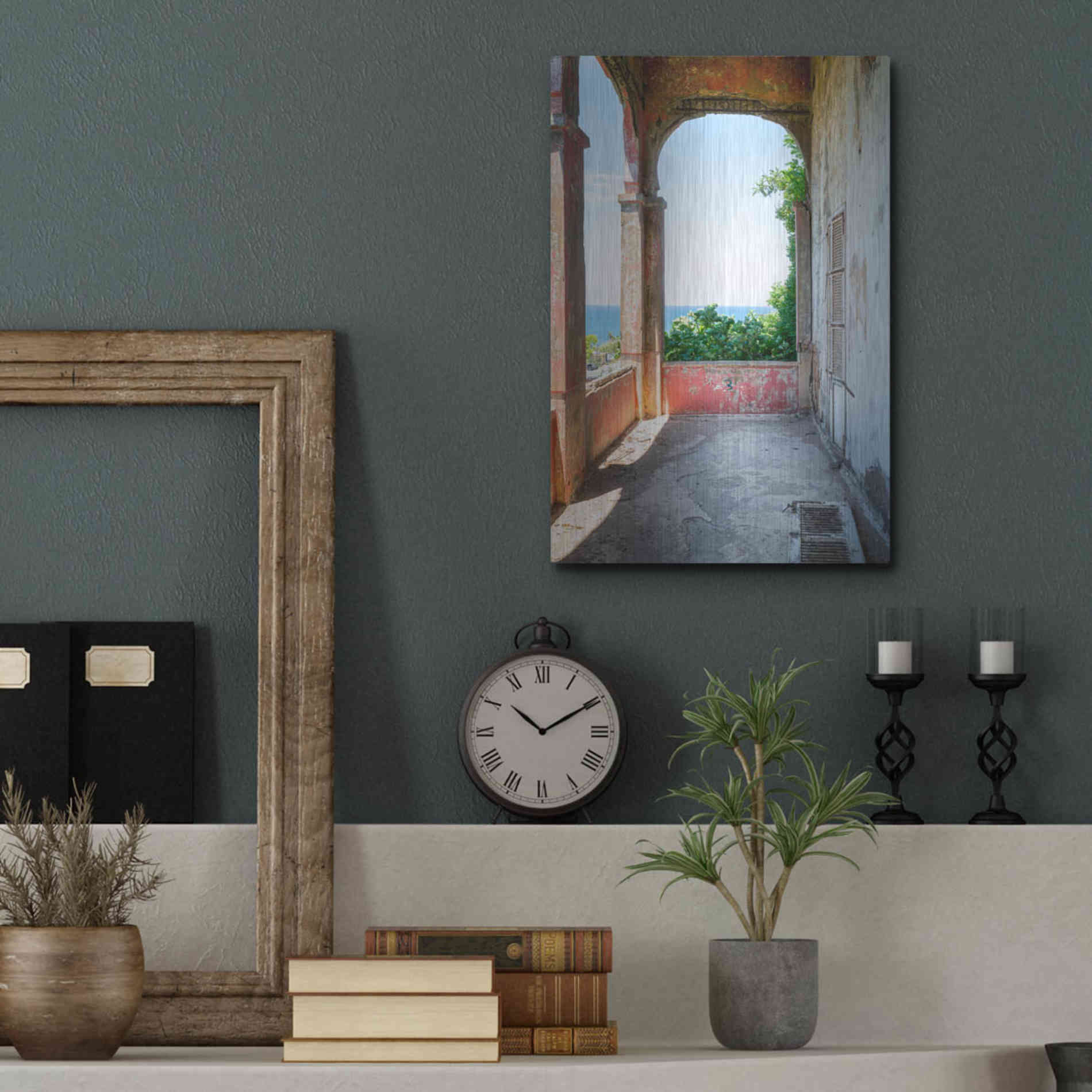 Luxe Metal Art 'Rose Balcony' by Roman Robroek Metal Wall Art,12x16