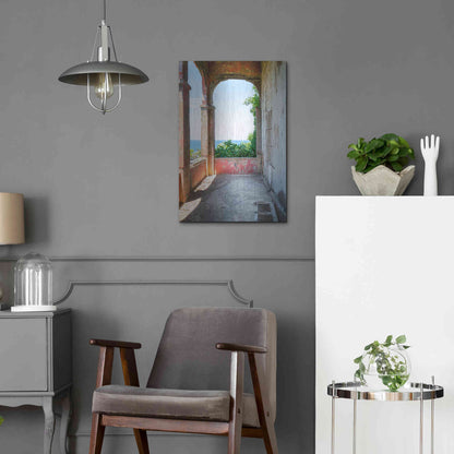 Luxe Metal Art 'Rose Balcony' by Roman Robroek Metal Wall Art,16x24