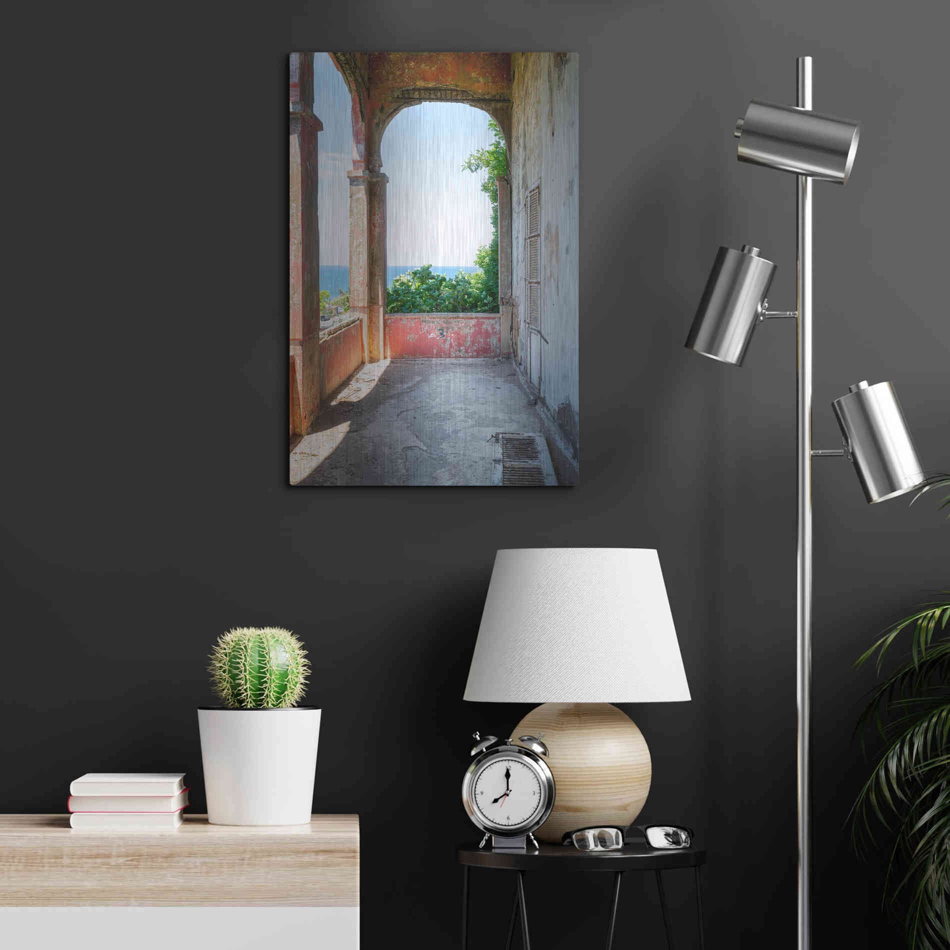 Luxe Metal Art 'Rose Balcony' by Roman Robroek Metal Wall Art,16x24