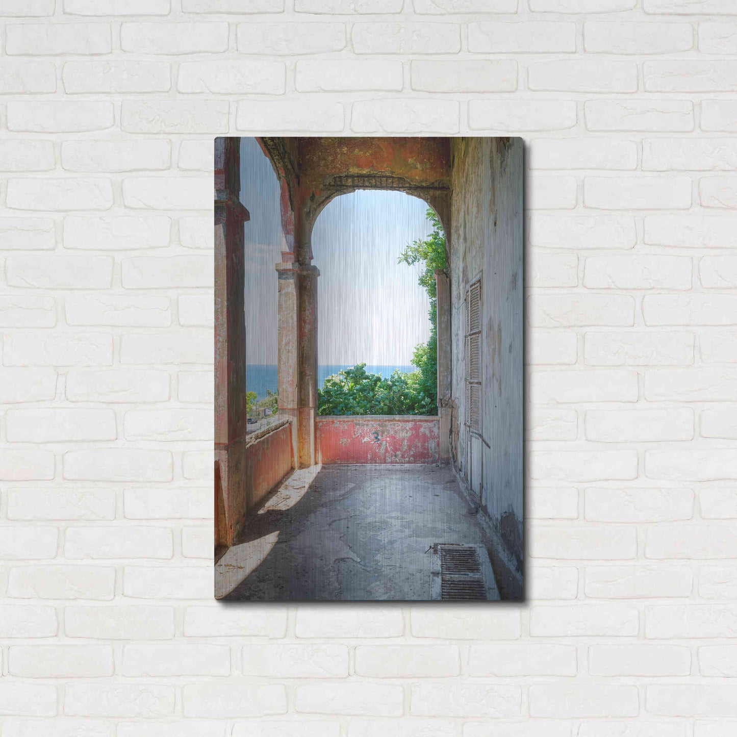 Luxe Metal Art 'Rose Balcony' by Roman Robroek Metal Wall Art,24x36