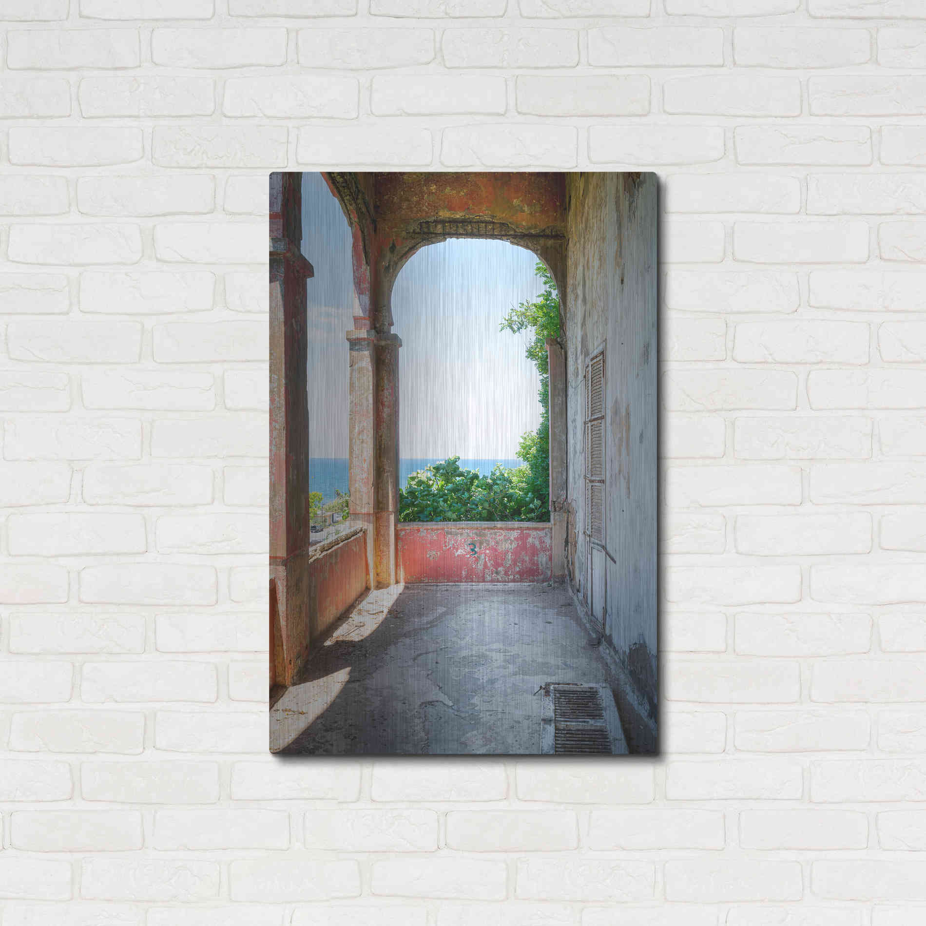 Luxe Metal Art 'Rose Balcony' by Roman Robroek Metal Wall Art,24x36