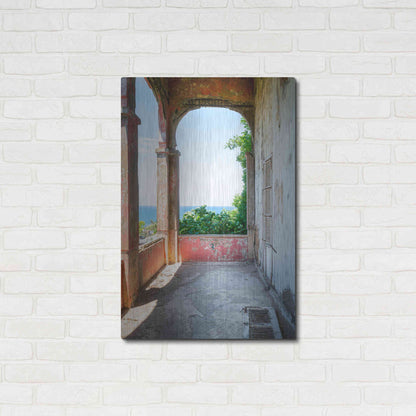 Luxe Metal Art 'Rose Balcony' by Roman Robroek Metal Wall Art,24x36