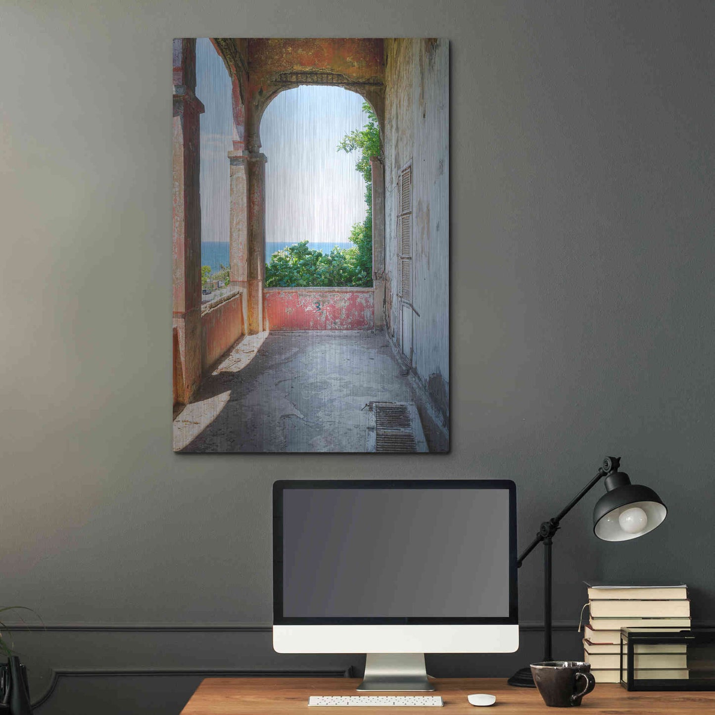 Luxe Metal Art 'Rose Balcony' by Roman Robroek Metal Wall Art,24x36