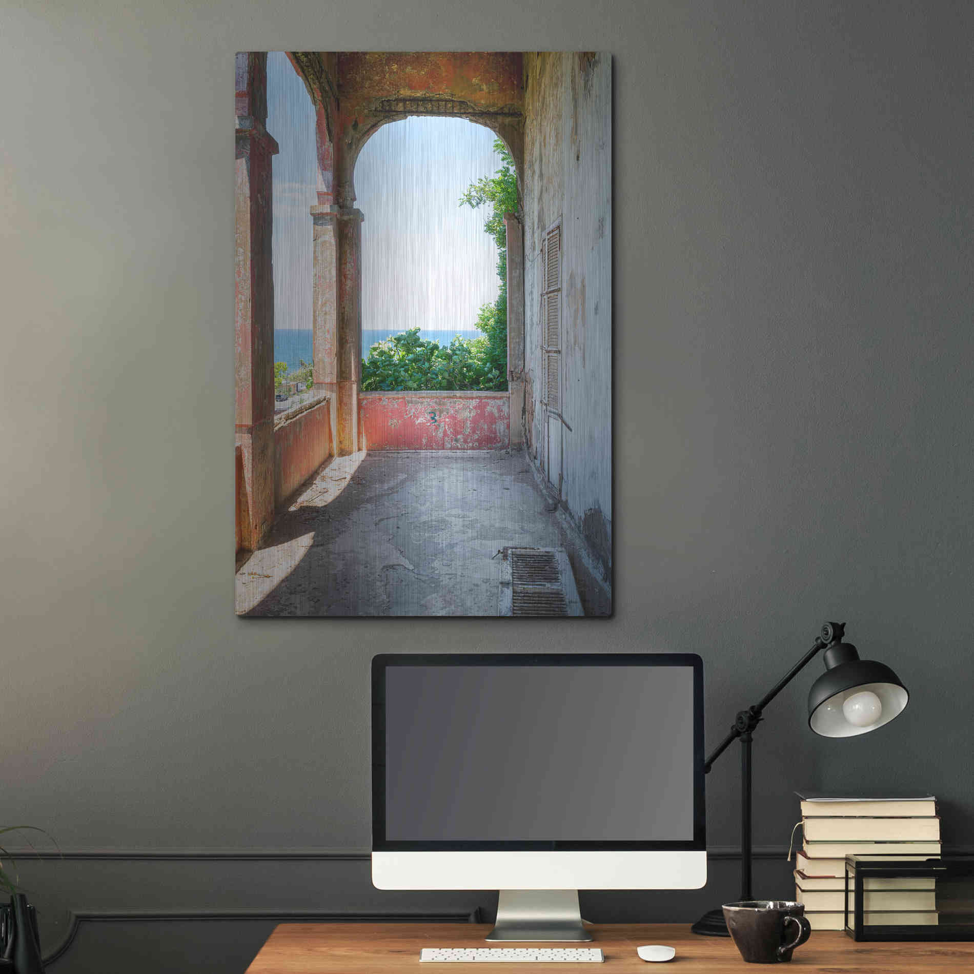 Luxe Metal Art 'Rose Balcony' by Roman Robroek Metal Wall Art,24x36