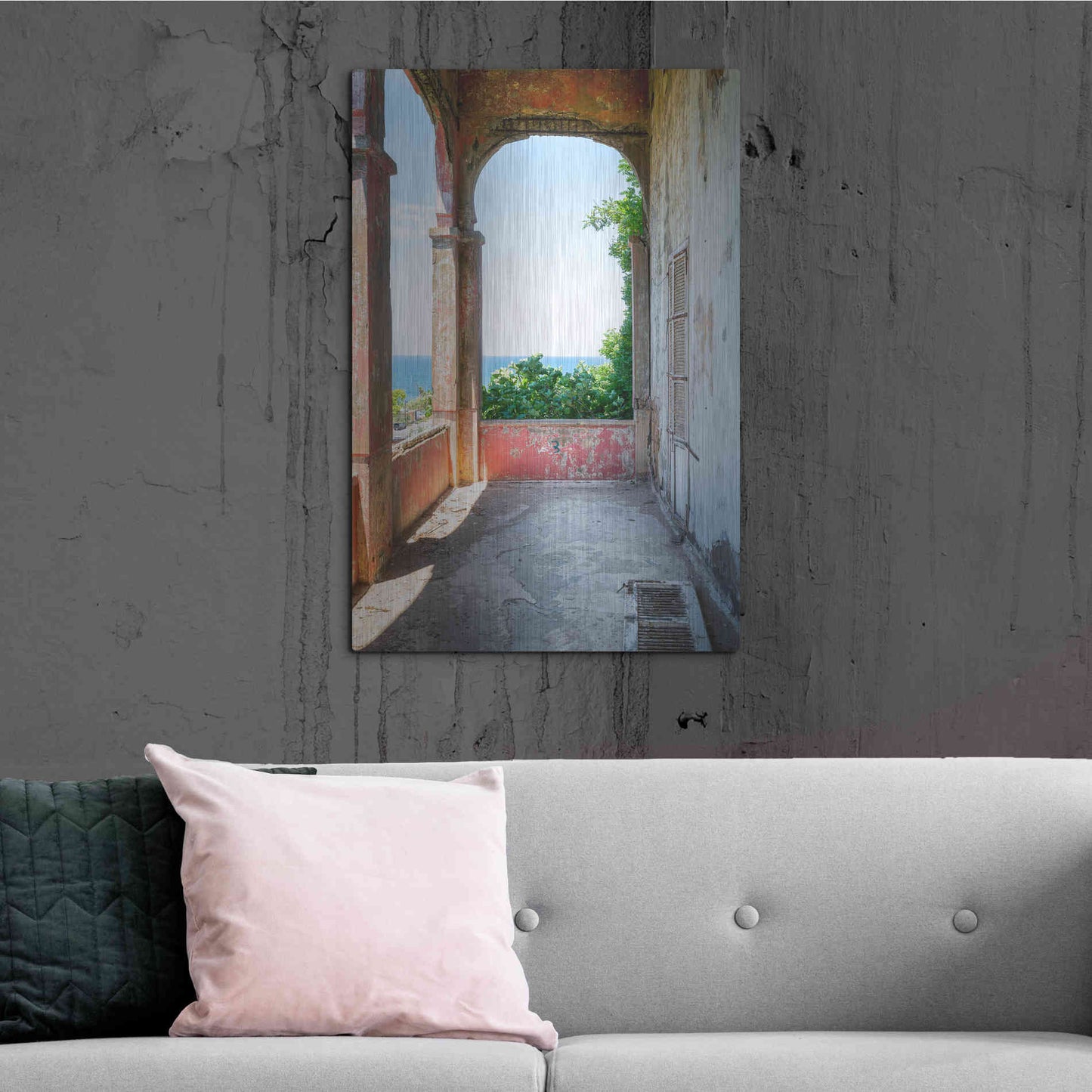 Luxe Metal Art 'Rose Balcony' by Roman Robroek Metal Wall Art,24x36