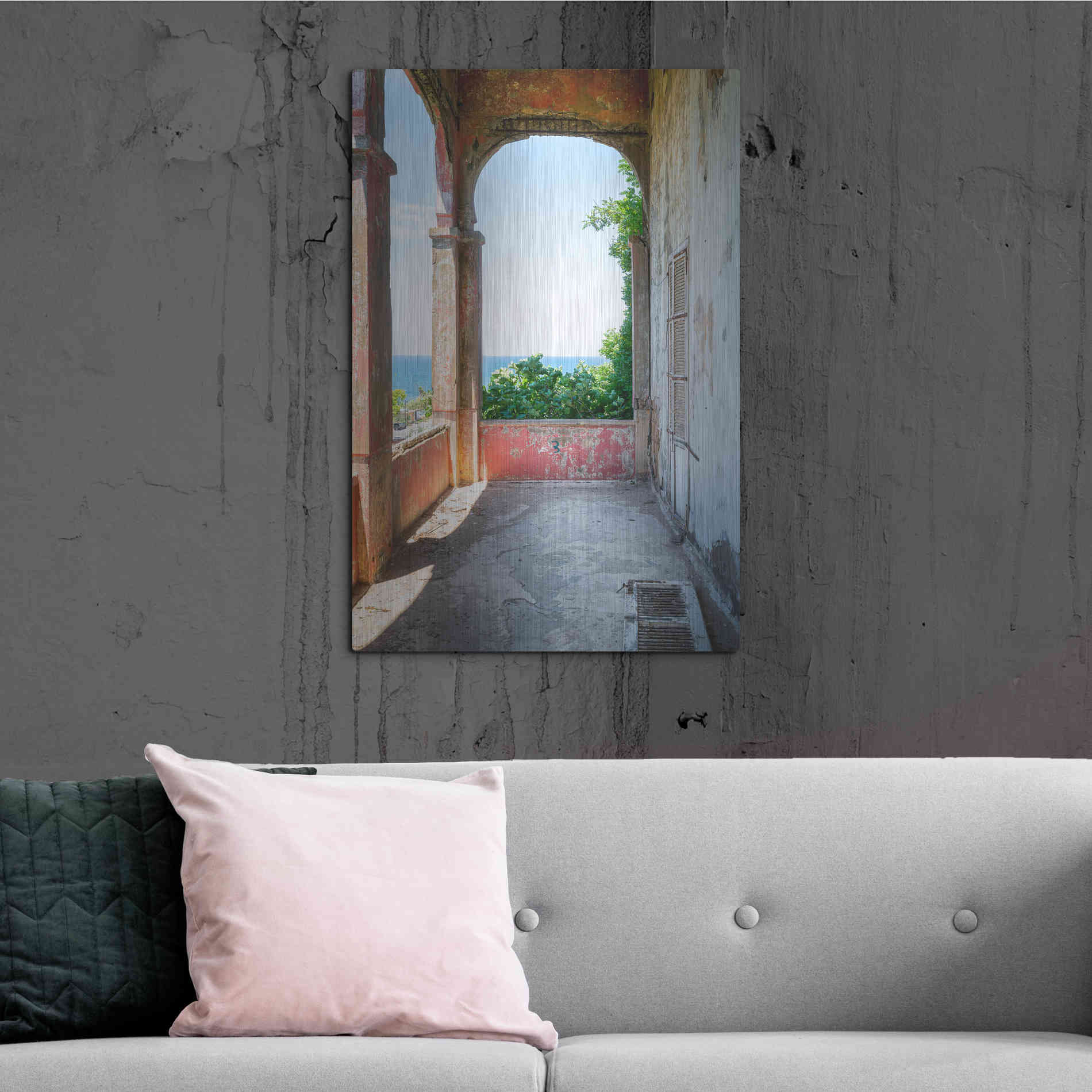 Luxe Metal Art 'Rose Balcony' by Roman Robroek Metal Wall Art,24x36