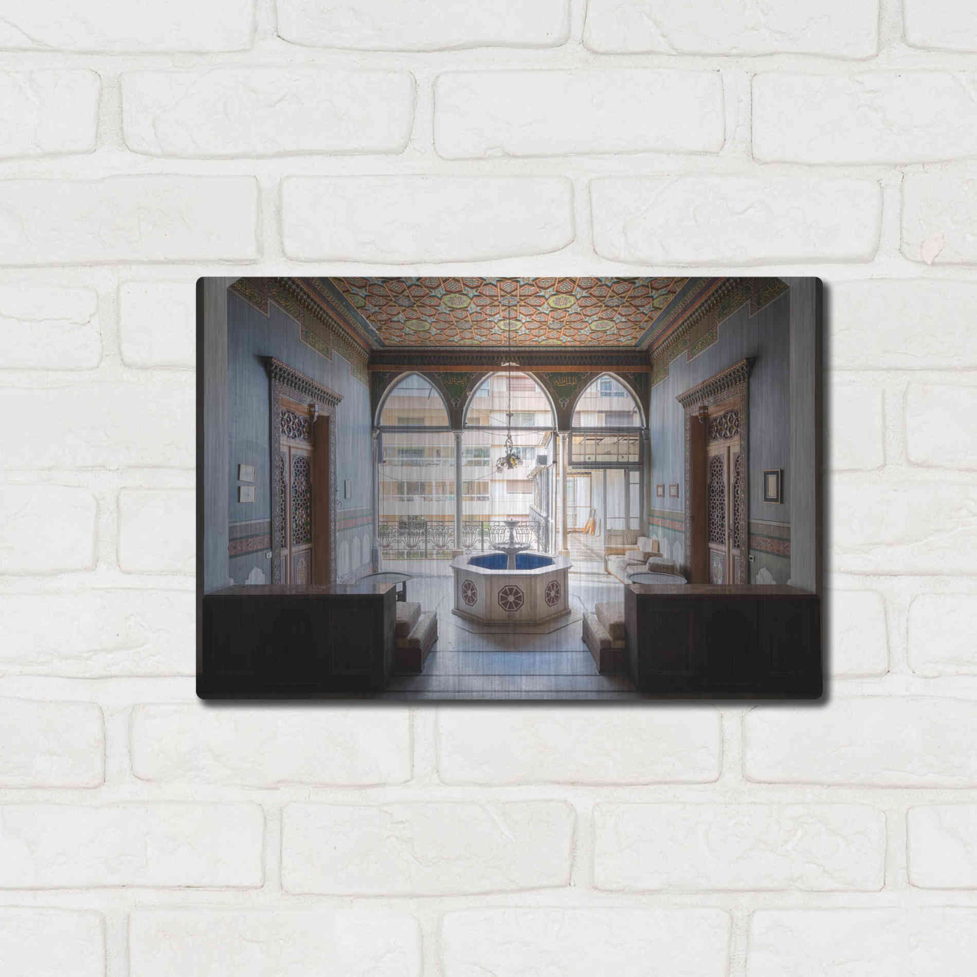 Luxe Metal Art 'Tabbal Fountain' by Roman Robroek Metal Wall Art,16x12