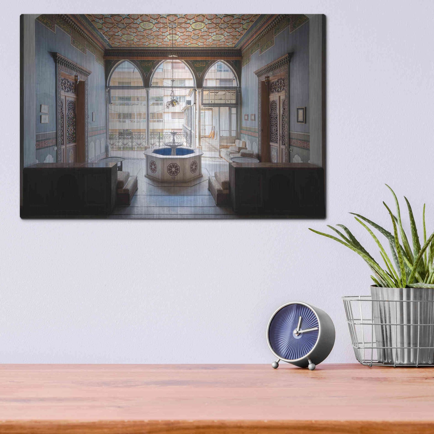 Luxe Metal Art 'Tabbal Fountain' by Roman Robroek Metal Wall Art,16x12