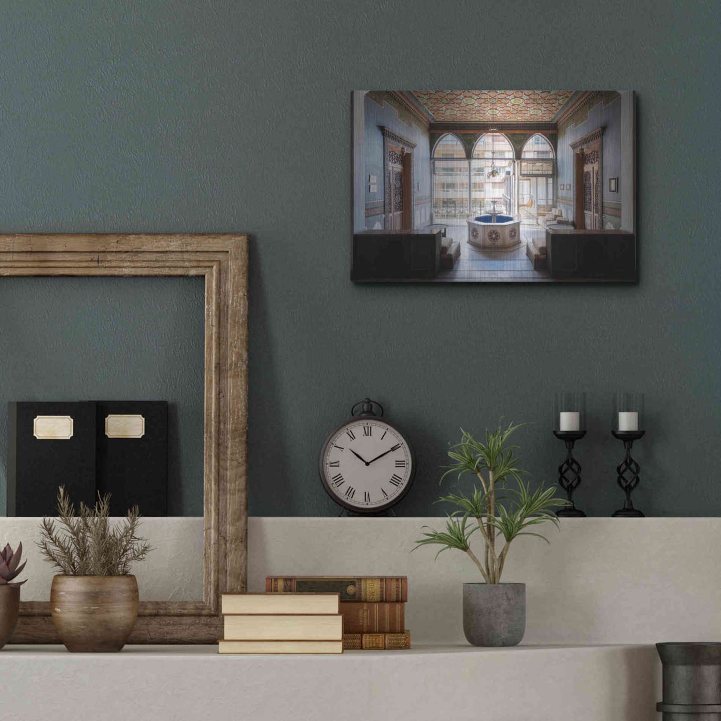 Luxe Metal Art 'Tabbal Fountain' by Roman Robroek Metal Wall Art,16x12