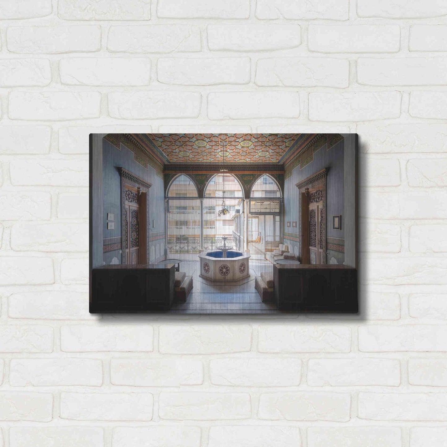 Luxe Metal Art 'Tabbal Fountain' by Roman Robroek Metal Wall Art,24x16