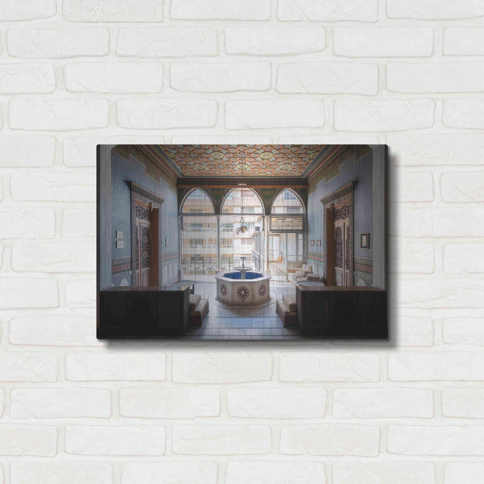 Luxe Metal Art 'Tabbal Fountain' by Roman Robroek Metal Wall Art,24x16