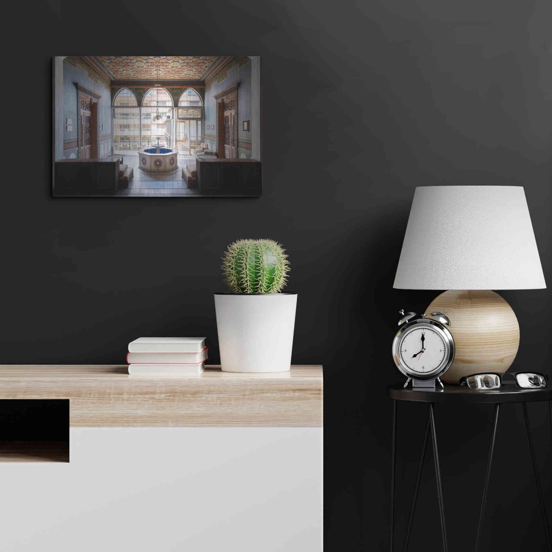 Luxe Metal Art 'Tabbal Fountain' by Roman Robroek Metal Wall Art,24x16