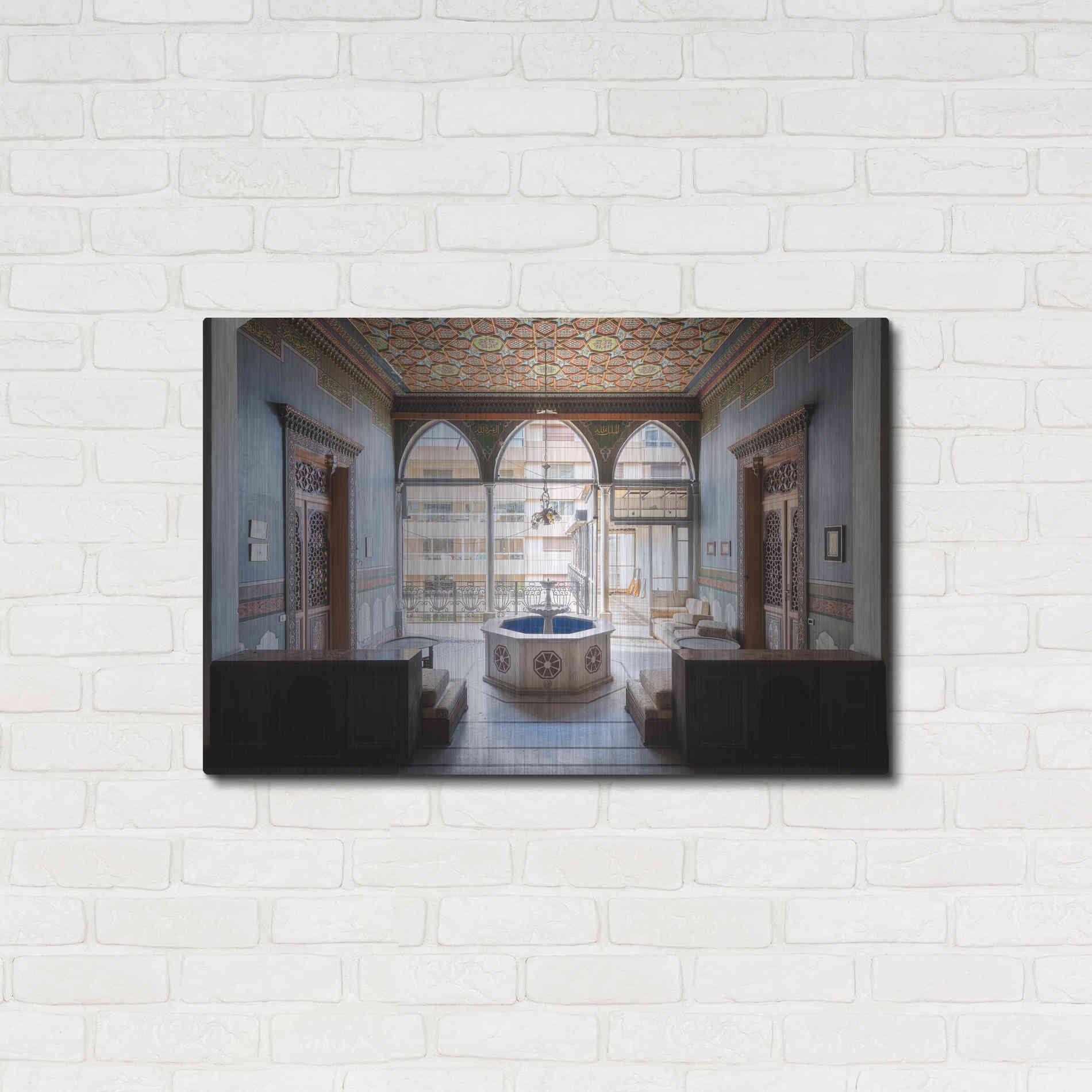 Luxe Metal Art 'Tabbal Fountain' by Roman Robroek Metal Wall Art,36x24