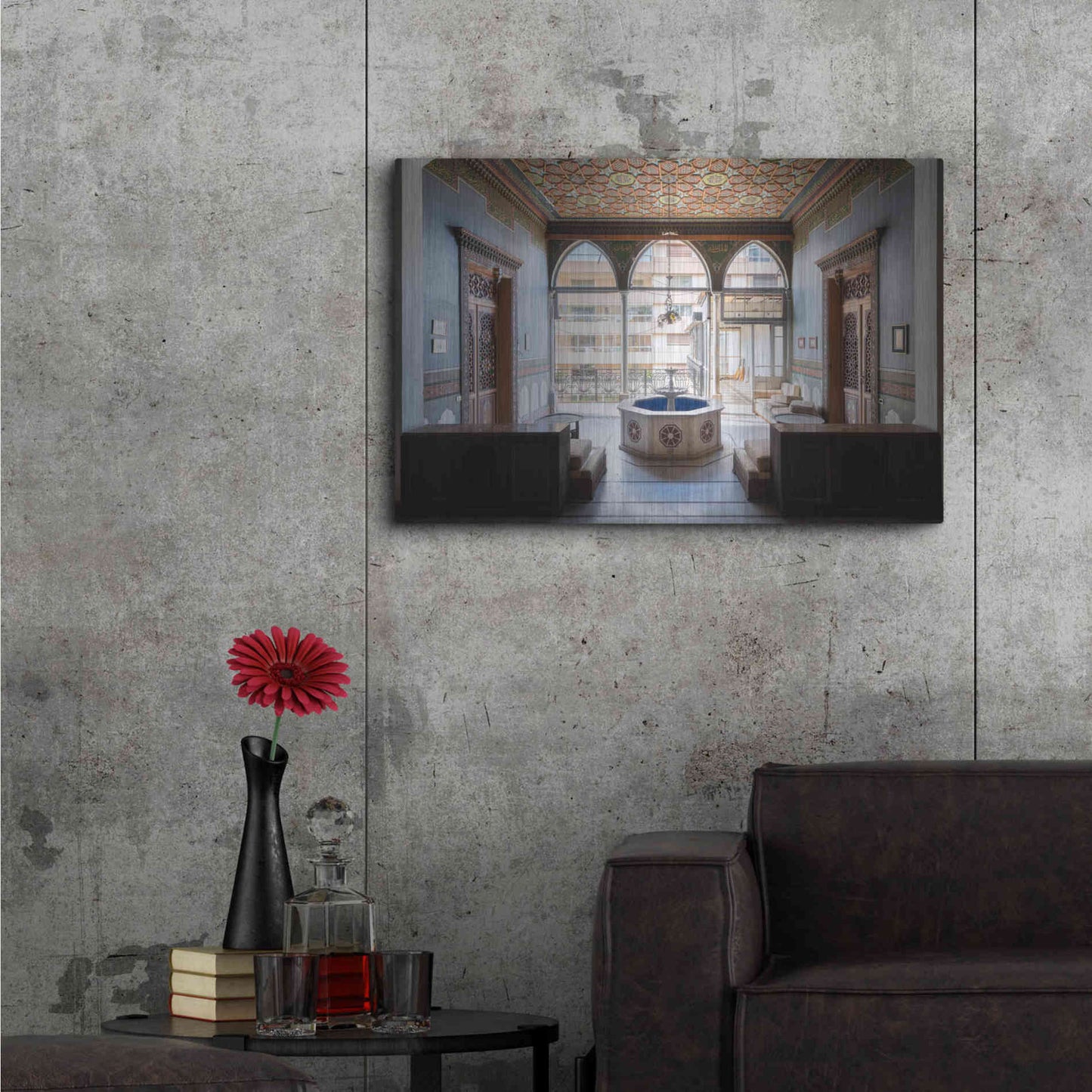 Luxe Metal Art 'Tabbal Fountain' by Roman Robroek Metal Wall Art,36x24
