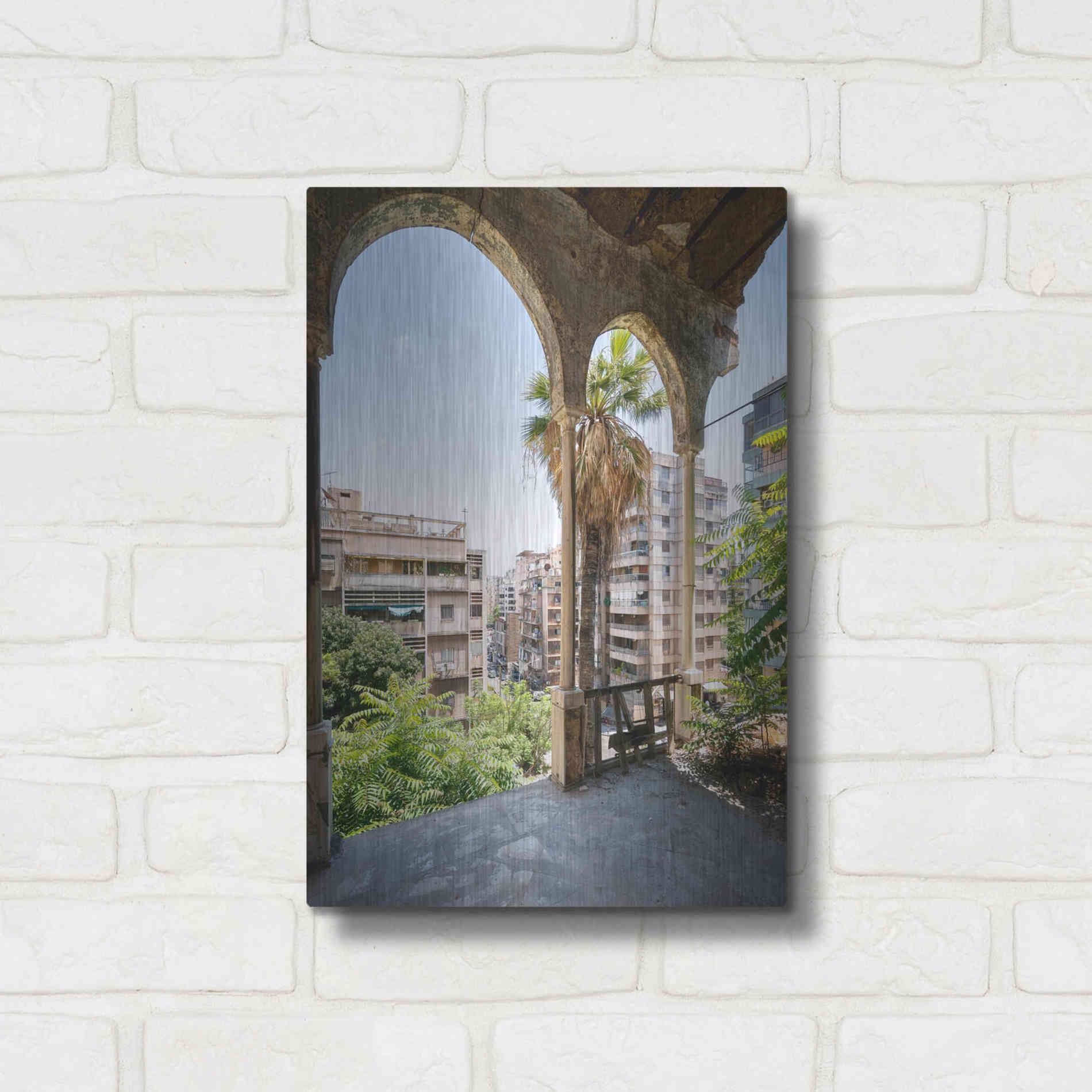 Luxe Metal Art 'Cityview From Balcony' by Roman Robroek Metal Wall Art,12x16