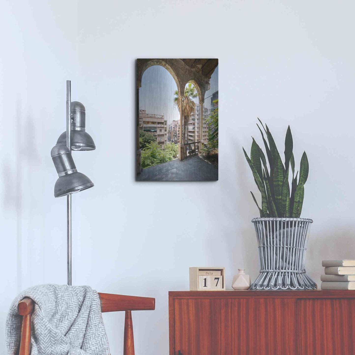 Luxe Metal Art 'Cityview From Balcony' by Roman Robroek Metal Wall Art,16x24