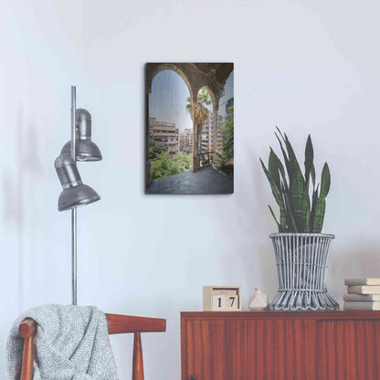 Luxe Metal Art 'Cityview From Balcony' by Roman Robroek Metal Wall Art,16x24
