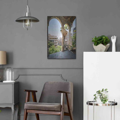 Luxe Metal Art 'Cityview From Balcony' by Roman Robroek Metal Wall Art,16x24