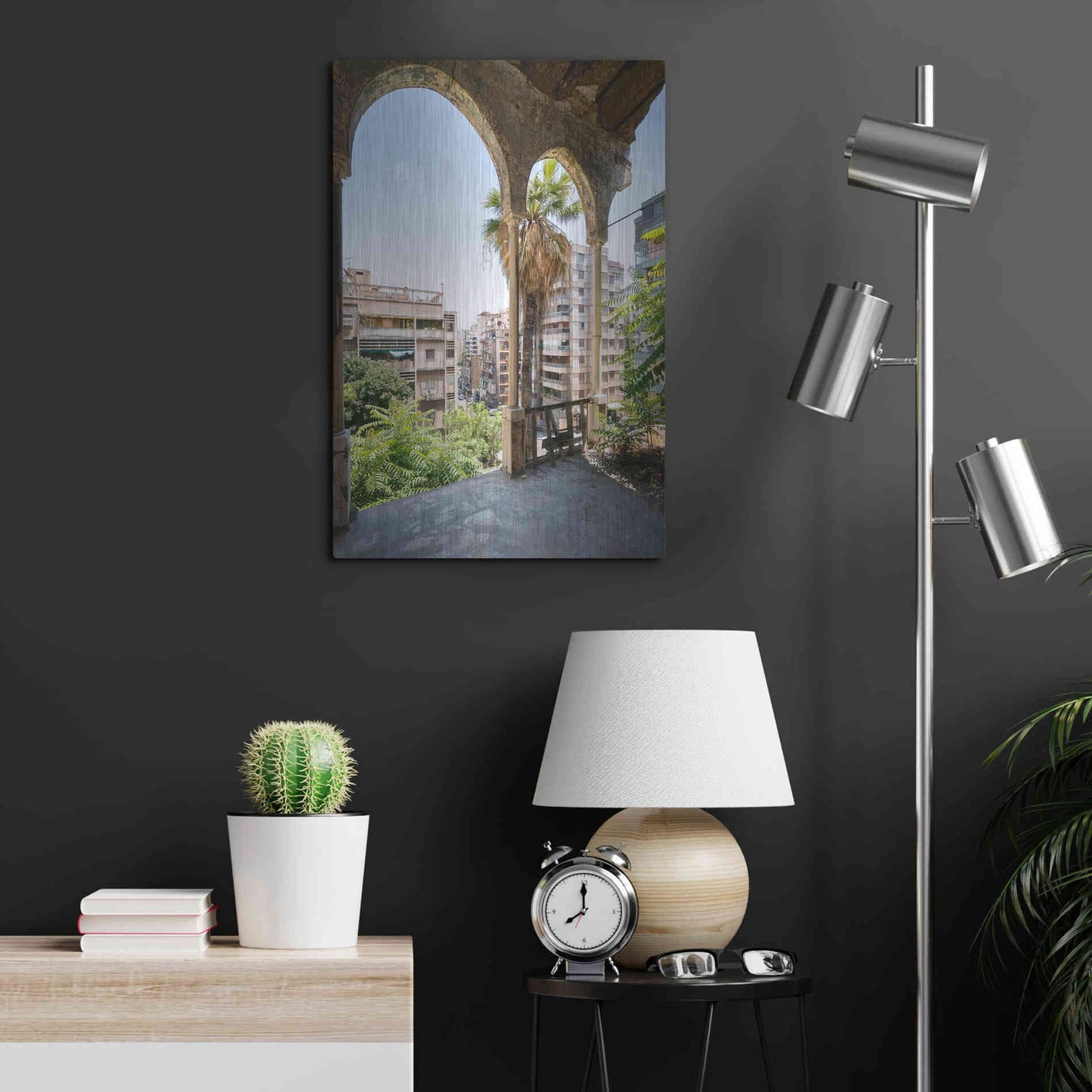 Luxe Metal Art 'Cityview From Balcony' by Roman Robroek Metal Wall Art,16x24