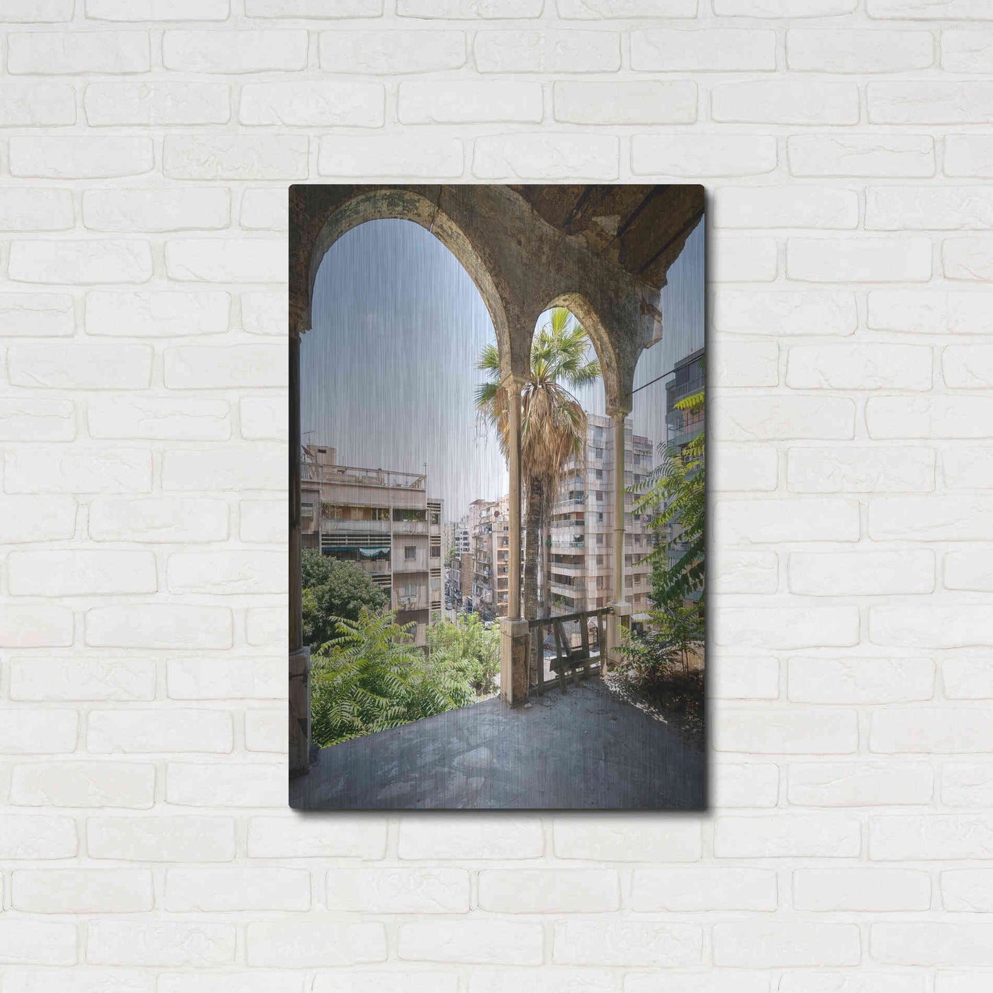 Luxe Metal Art 'Cityview From Balcony' by Roman Robroek Metal Wall Art,24x36