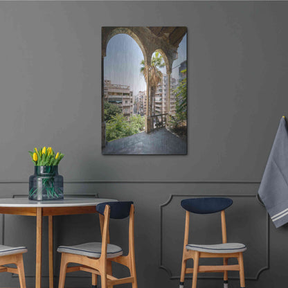 Luxe Metal Art 'Cityview From Balcony' by Roman Robroek Metal Wall Art,24x36