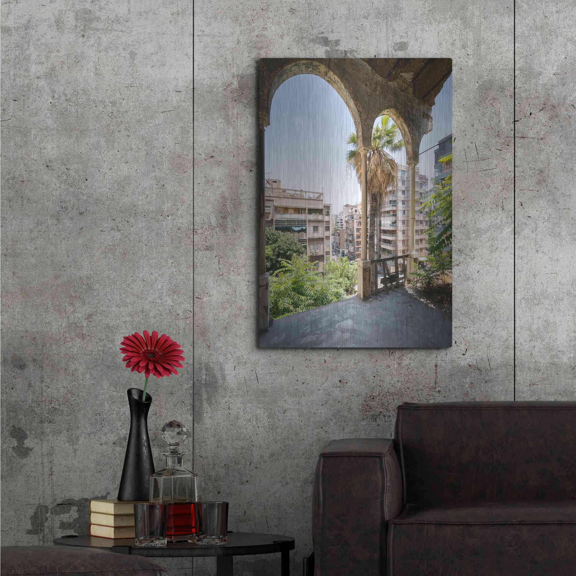 Luxe Metal Art 'Cityview From Balcony' by Roman Robroek Metal Wall Art,24x36